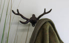 Rustic Cast Iron Wall Hooks, Stag Antlers, Small - Price Crash Furniture