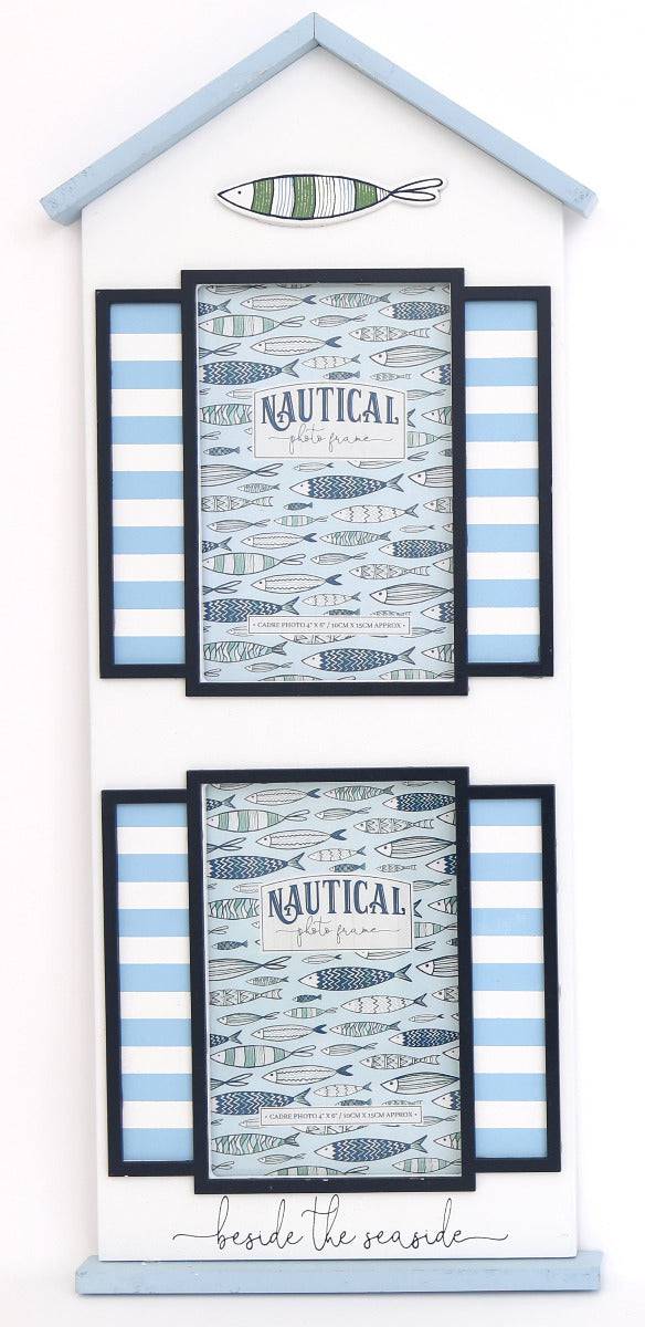 Sea Shore Beach Hut Fish Double Photo Frames - Price Crash Furniture