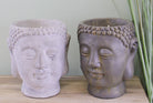 Set of 2 Large Cement Buddha Design Candles - Price Crash Furniture