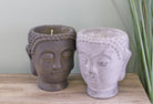 Set of 2 Medium Cement Buddha Design Candles - Price Crash Furniture