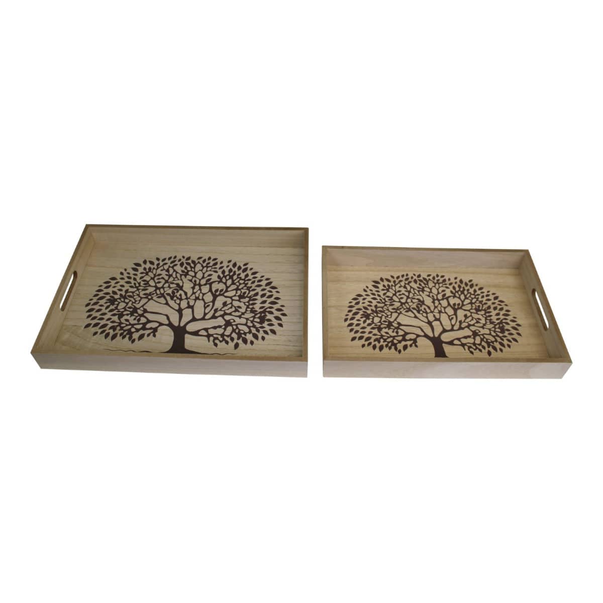 Set Of 2 Tree Of Life Wooden Trays - Price Crash Furniture