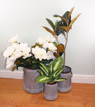 Set of 3 Bucket Style Metal Planters - Indoor/Outdoor - Price Crash Furniture