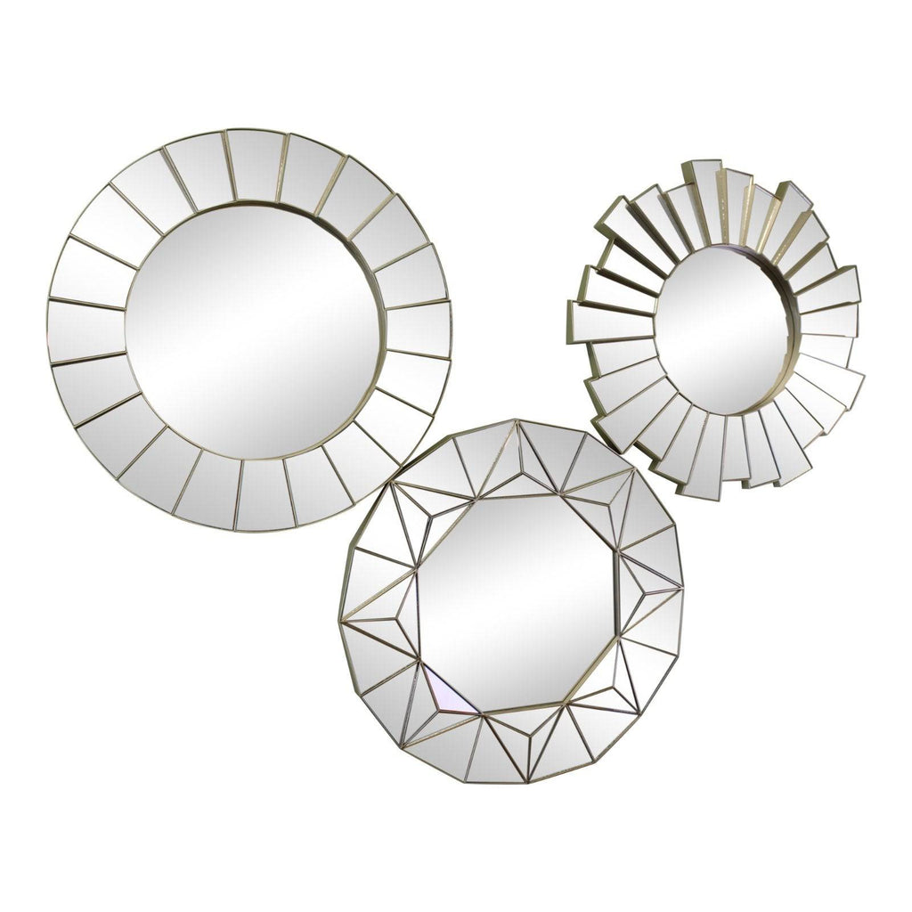 Set of 3 Geometric Style Mirrors - Price Crash Furniture