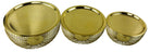 Set Of 3 Gold Bowls With Plate Tops - Price Crash Furniture