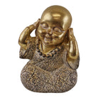 Set of 3 Gold Buddha Ornaments, See No Evil, Hear No Evil, Speak No Evil - Price Crash Furniture