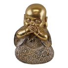 Set of 3 Gold Buddha Ornaments, See No Evil, Hear No Evil, Speak No Evil - Price Crash Furniture