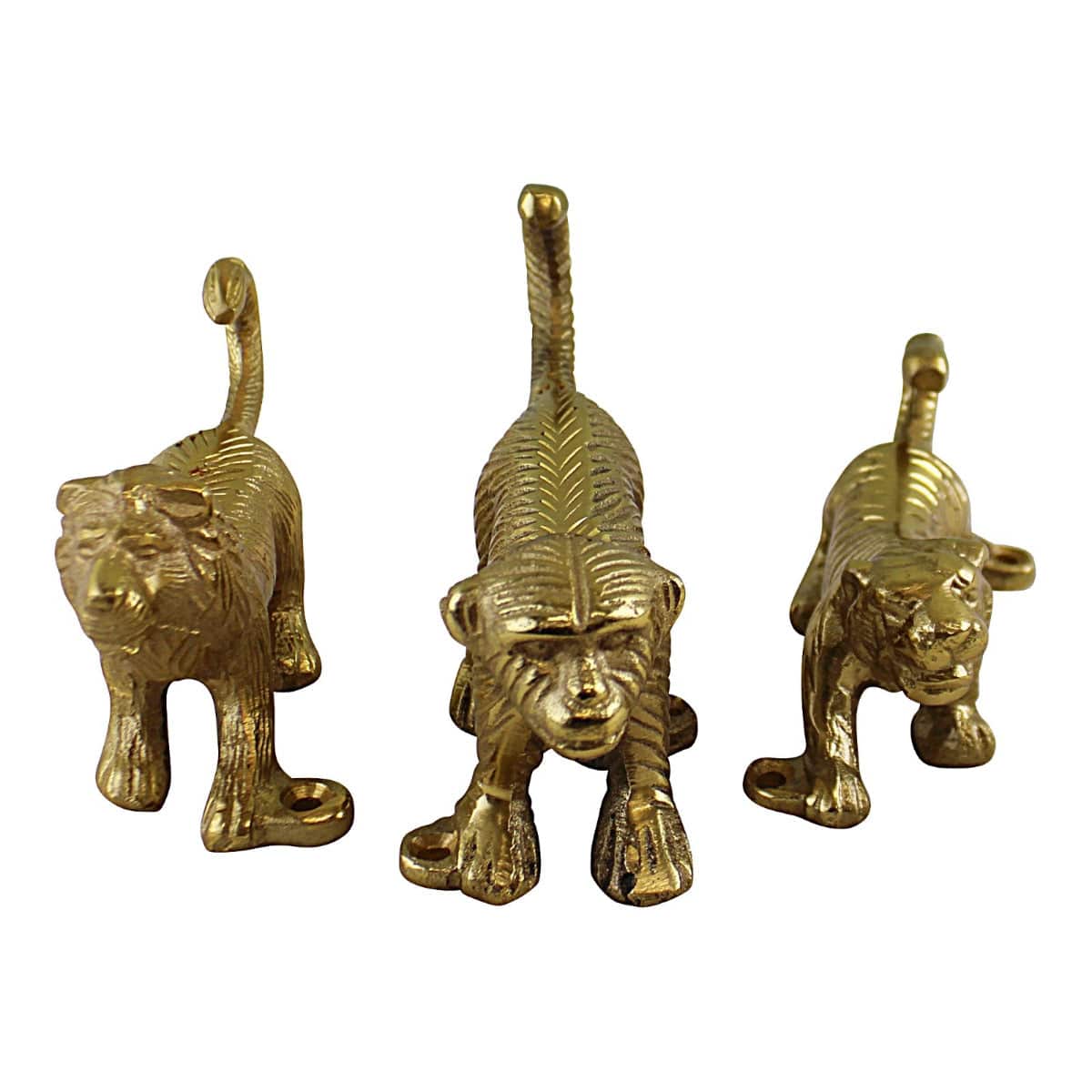 Set of 3 Gold Metal Safari Animal Coat Hooks - Price Crash Furniture