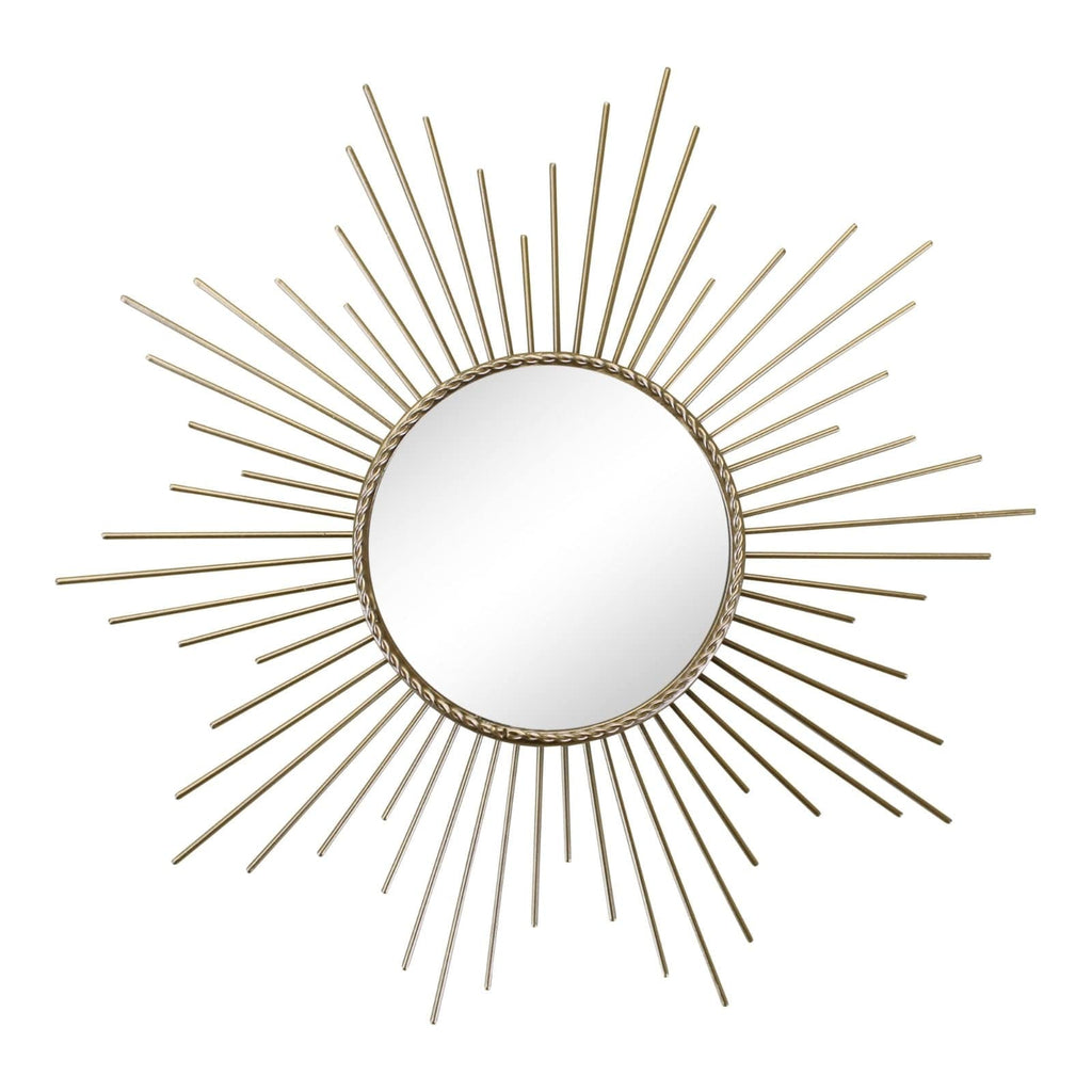 Set of 3 Gold Metal Sunburst Accent Mirrors - Price Crash Furniture