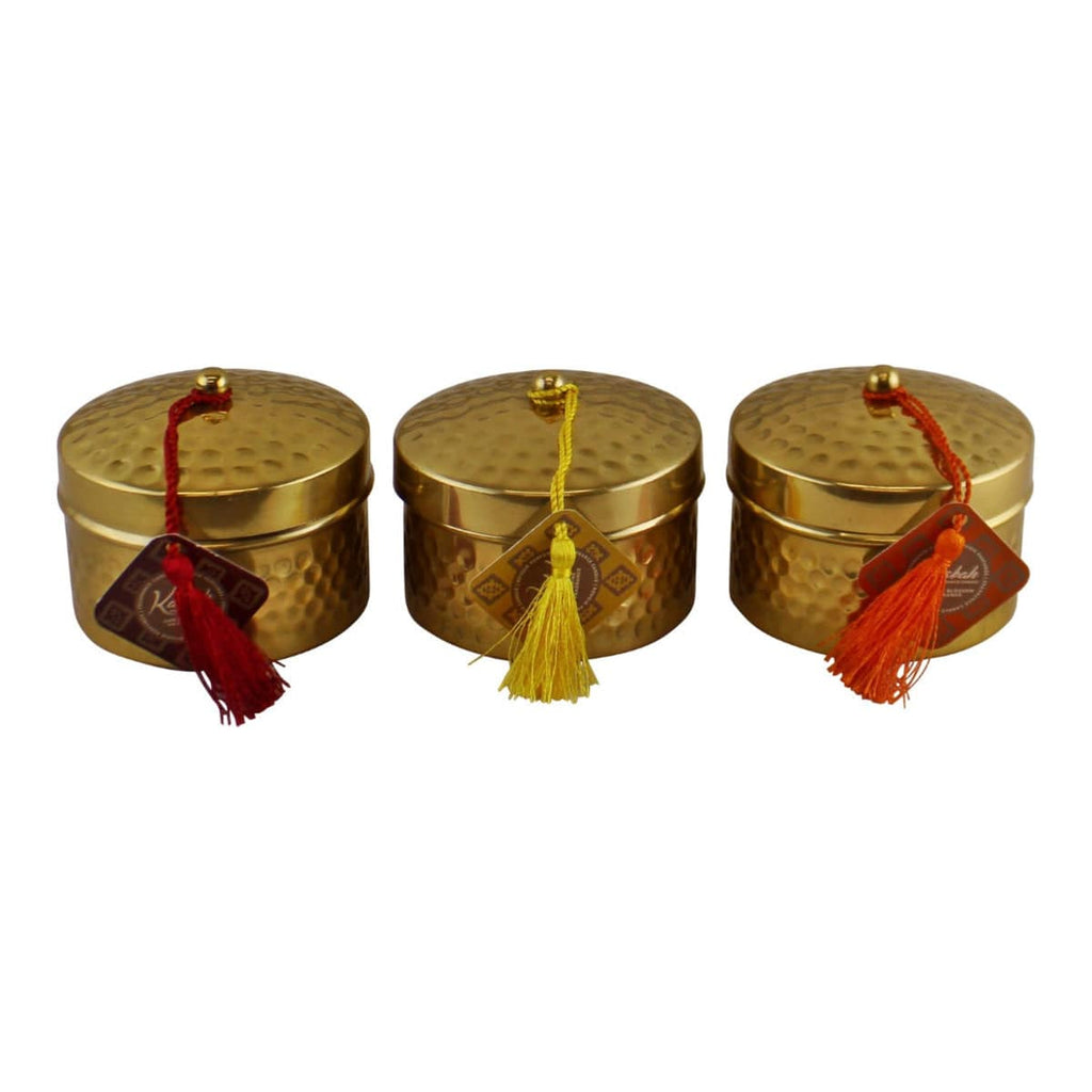 Set of 3 Kasbah Design Candlepots With Tassels - Price Crash Furniture