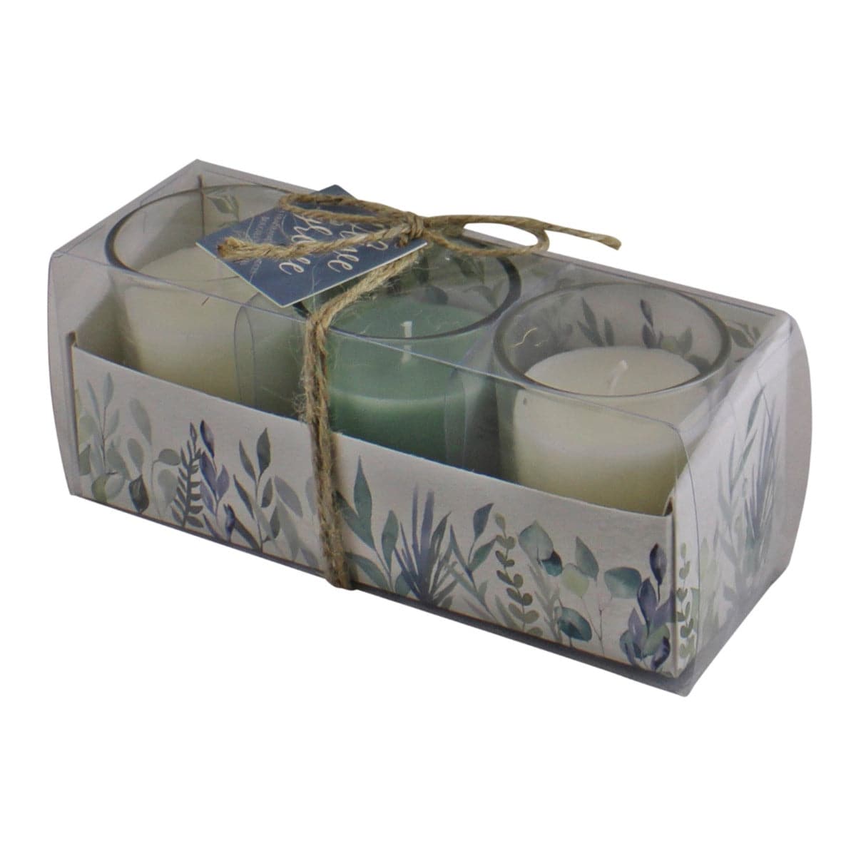 Set Of 3 Olive Grove Fragranced Votive Candles In Gift Box - Price Crash Furniture