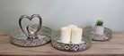 Set Of 3 Silver Metal And Mirrored Candle Plates - Price Crash Furniture