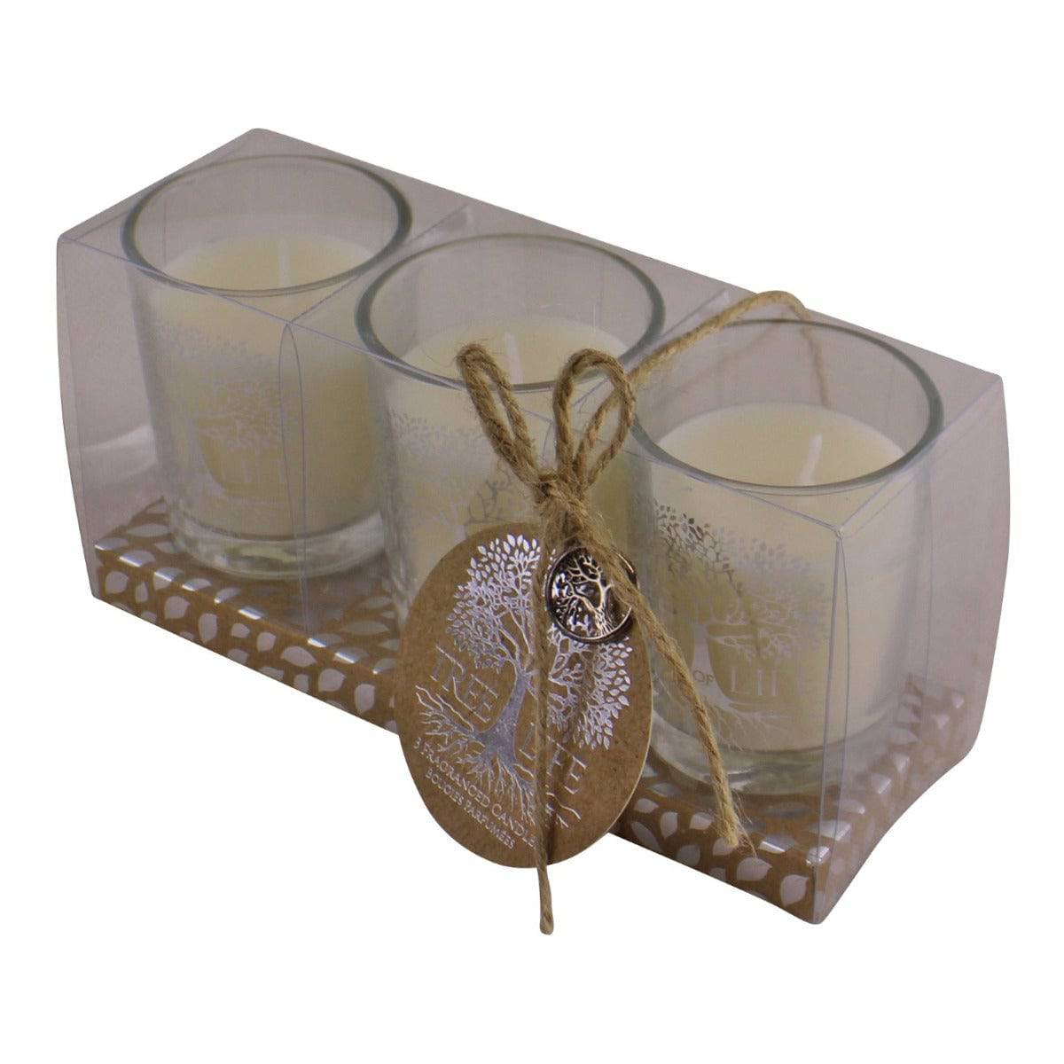 Set Of 3 Tree Of Life Fragranced Votive Candles - Price Crash Furniture