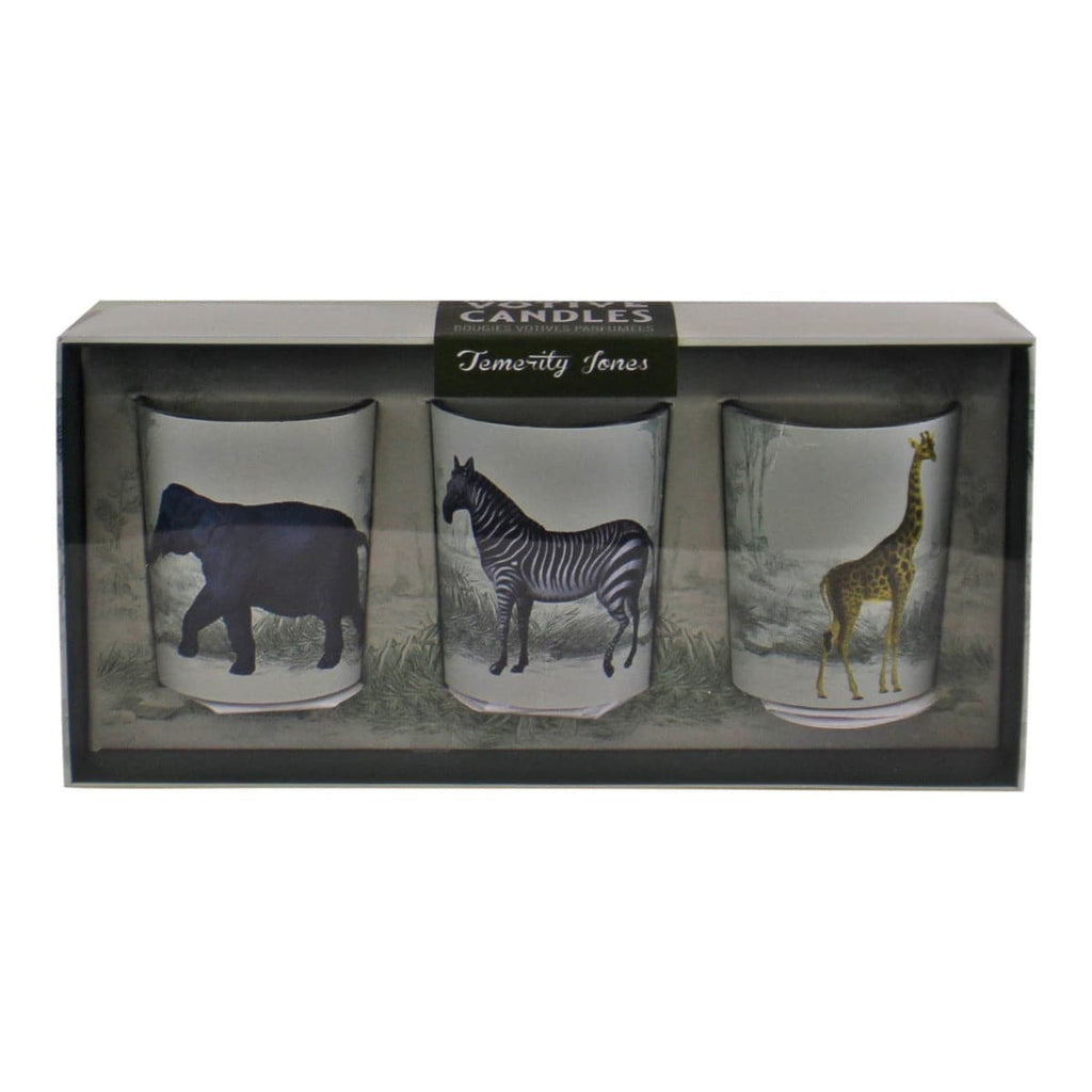 Set of 3 Tropical Safari Votive Candles - Price Crash Furniture