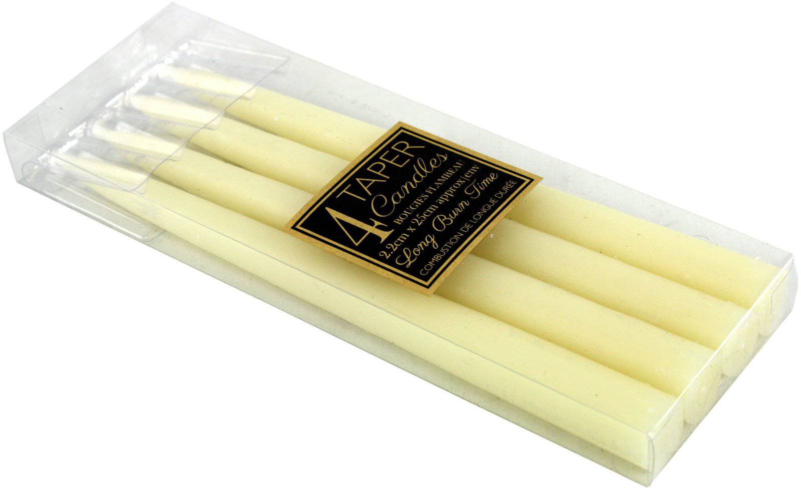 Set Of 4 Ivory Taper Candles - Price Crash Furniture