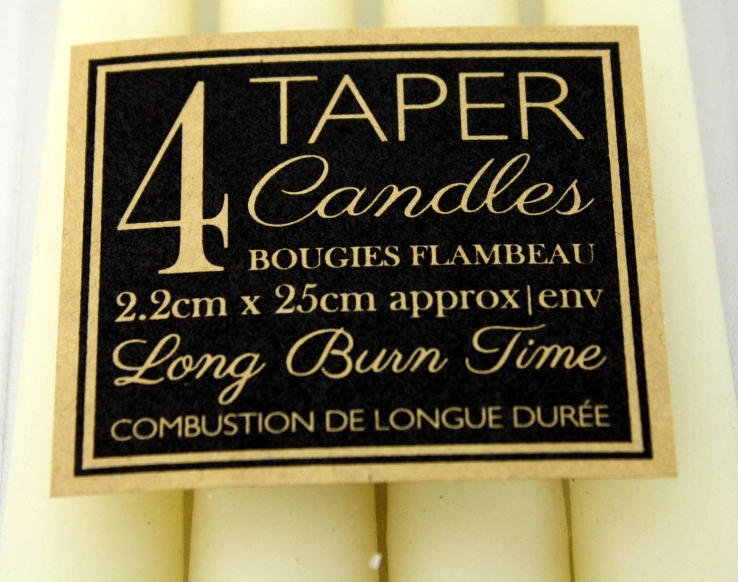 Set Of 4 Ivory Taper Candles - Price Crash Furniture