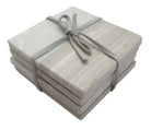 Set of 4 Wood Effect Marble Coasters - Square - Price Crash Furniture