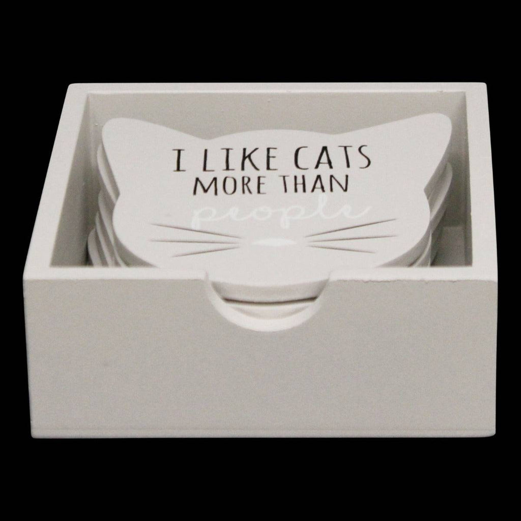 Set of 6 Cat Shaped Coasters With Assorted Quotes - Price Crash Furniture