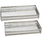 Set of Rectangular Nickel Plated Trays - Price Crash Furniture