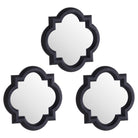 Set Of Three Dark Grey Quartrefoil Mirrors - Price Crash Furniture