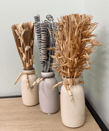 Set Of Three Dried Deco In Vases - Price Crash Furniture