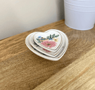 Set Of Three Heart Trinkets Dishes with Gold Edging - Price Crash Furniture