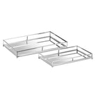 Set Of Two Rectangular Silver Bar Trays - Price Crash Furniture