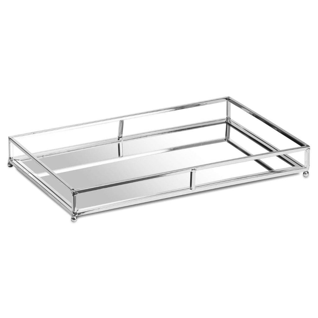 Set Of Two Rectangular Silver Bar Trays - Price Crash Furniture
