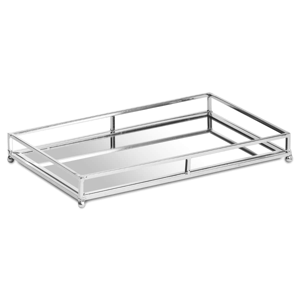 Set Of Two Rectangular Silver Bar Trays - Price Crash Furniture