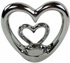 Silver Double Heart Tealight Holder - Price Crash Furniture