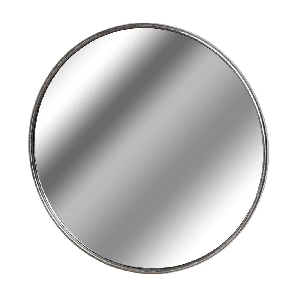 Silver Foil Large Circular Metal Wall Mirror - Price Crash Furniture