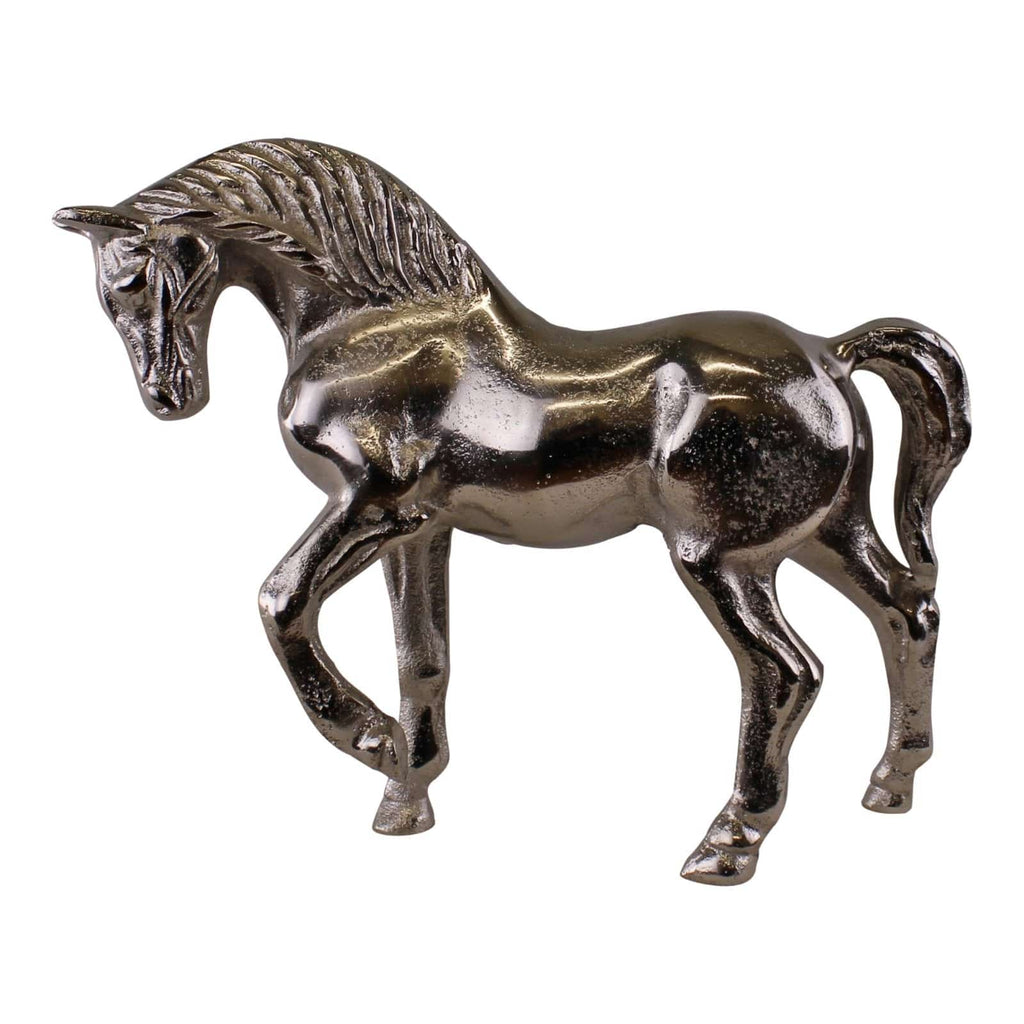Silver Metal Horse Ornament, 23cm Tall - Price Crash Furniture