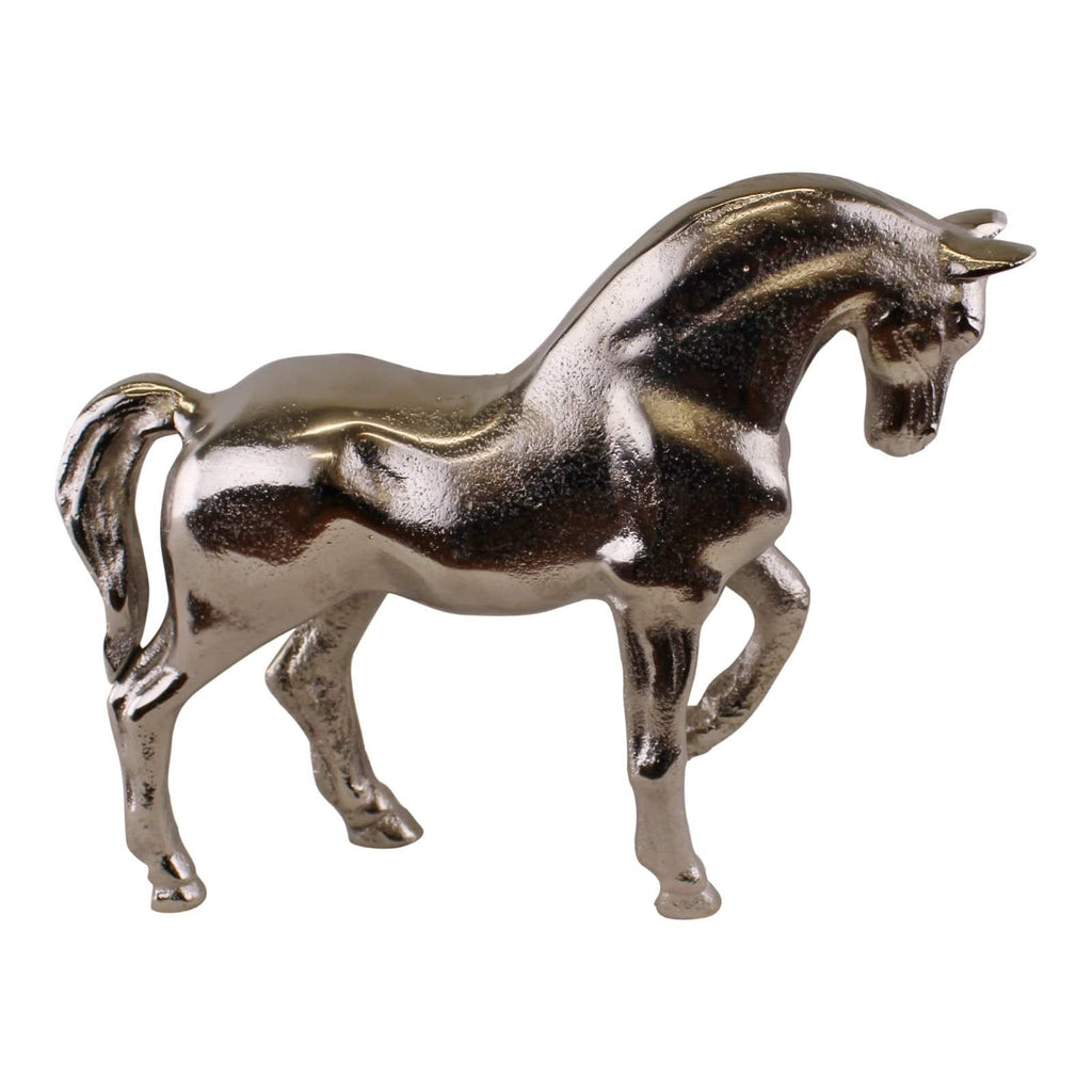 Silver Metal Horse Ornament, 23cm Tall - Price Crash Furniture