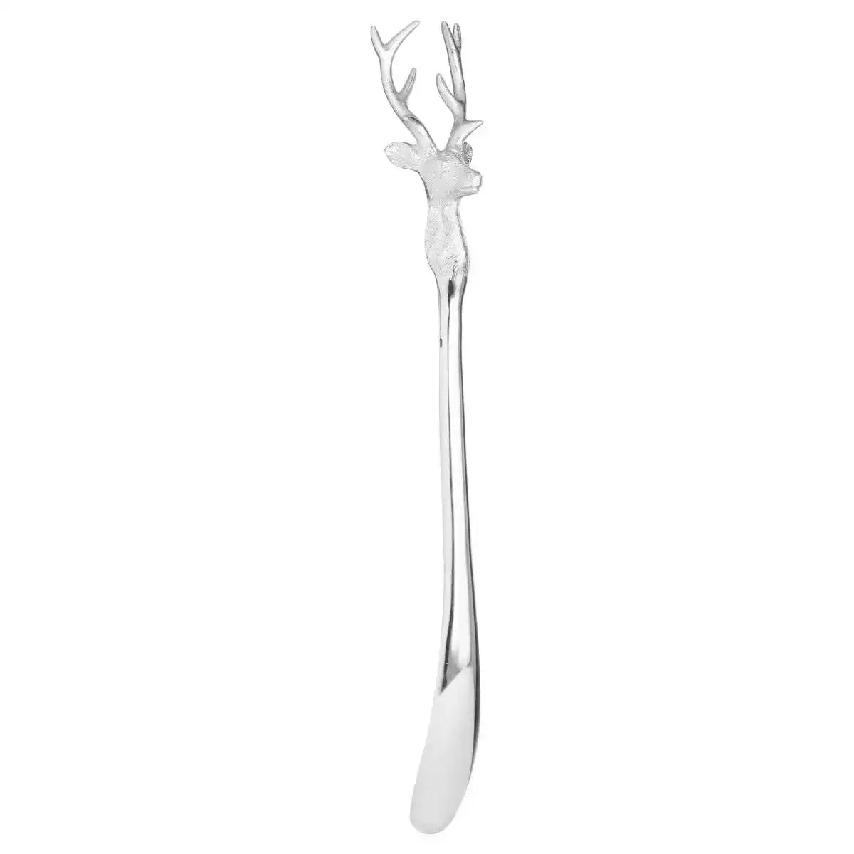 Silver Nickel Stag Head Detail Shoe Horn - Price Crash Furniture