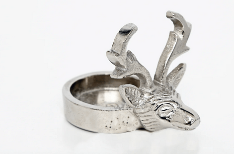 Silver Tealight Holder With Stags Head - Price Crash Furniture