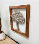 Silver Tree Of Life In A Wooden Frame - Price Crash Furniture