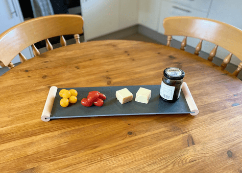 Slate Tray With Rounded Wood Handle 53cm - Price Crash Furniture