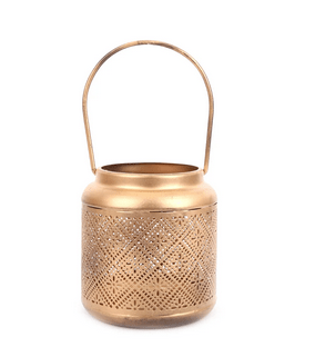 Small Copper Cut Out Design Lantern 27cm - Price Crash Furniture
