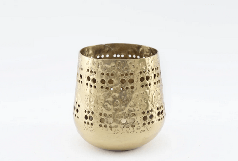Small Gold Candle Pot 13.5cm - Price Crash Furniture