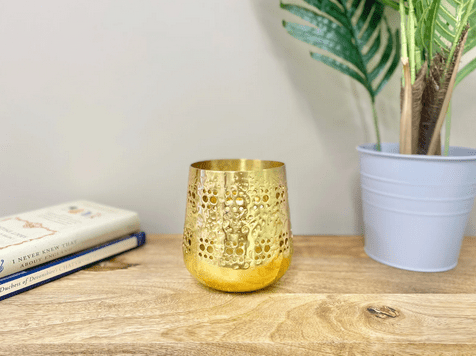 Small Gold Candle Pot 13.5cm - Price Crash Furniture