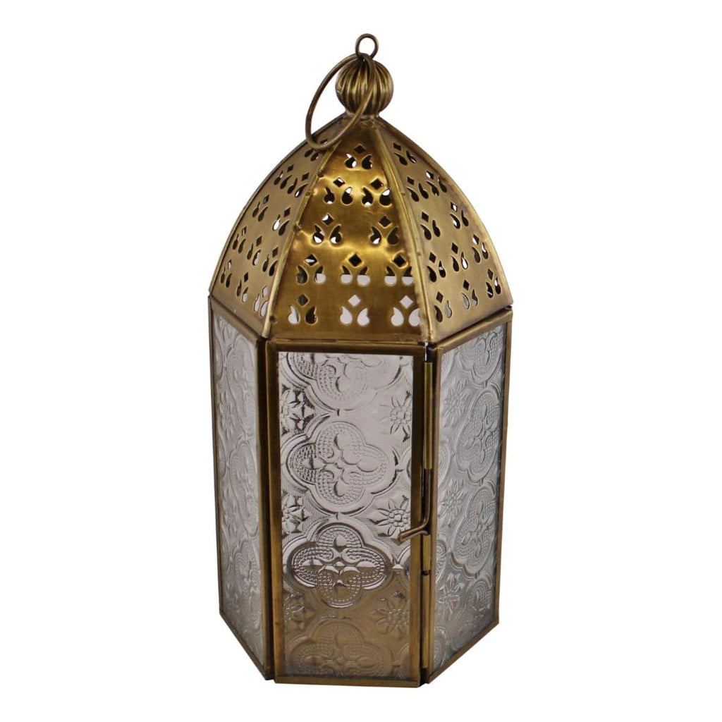 Small Gold Metal Moroccan Style Kasbah Candle Lantern - Price Crash Furniture