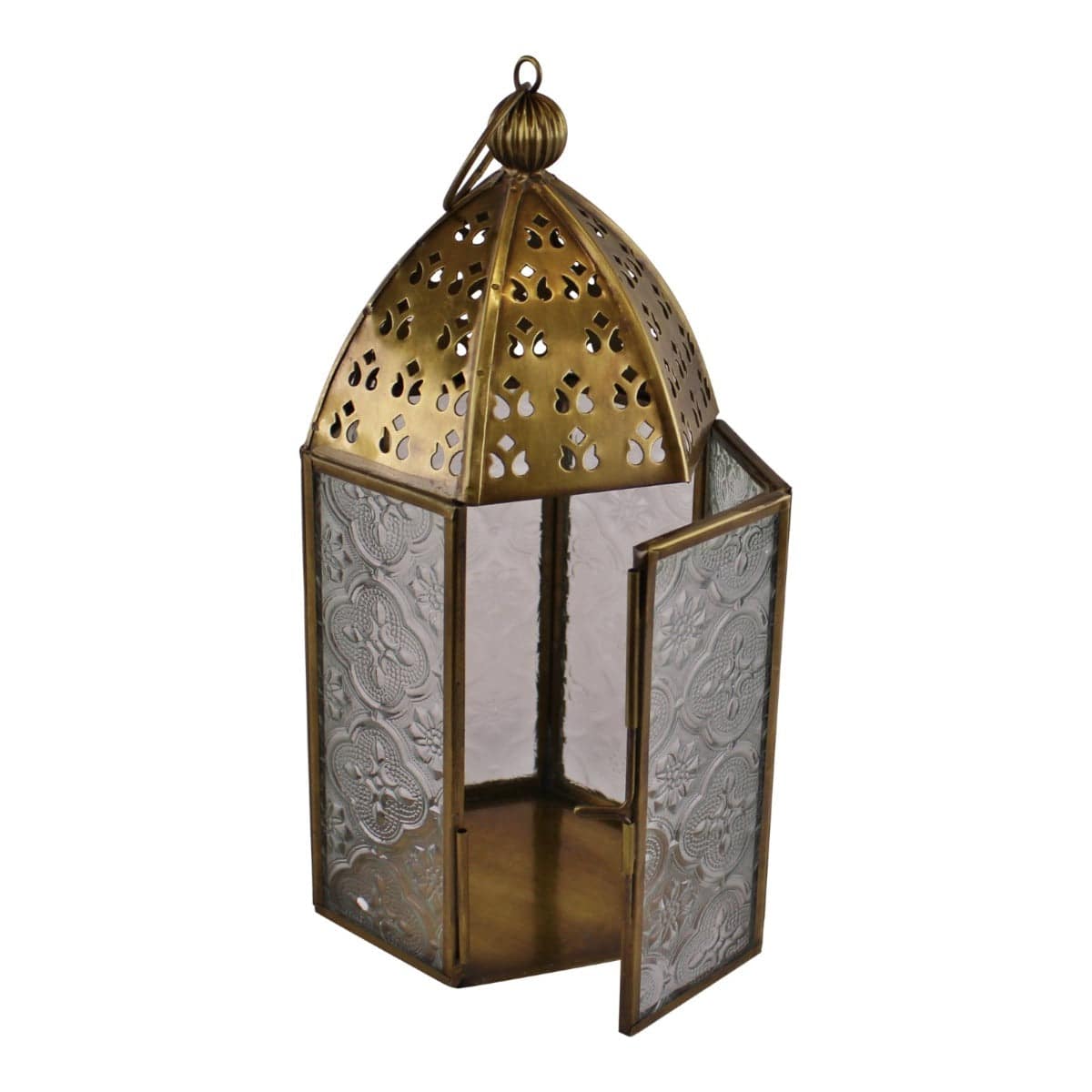 Small Gold Metal Moroccan Style Kasbah Candle Lantern - Price Crash Furniture