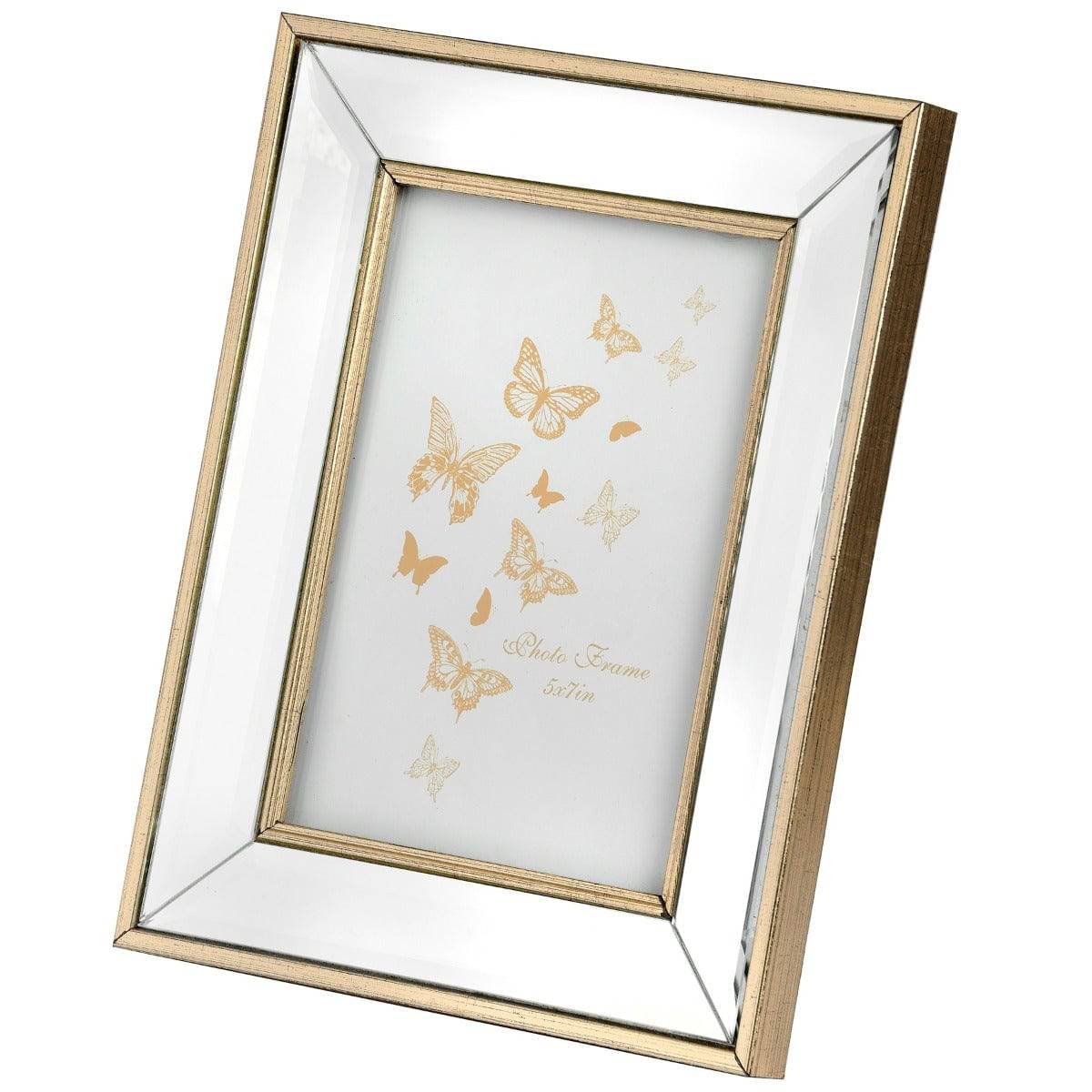 Small Rectangle Mirror Bordered Photo Frame 4x6 - Price Crash Furniture