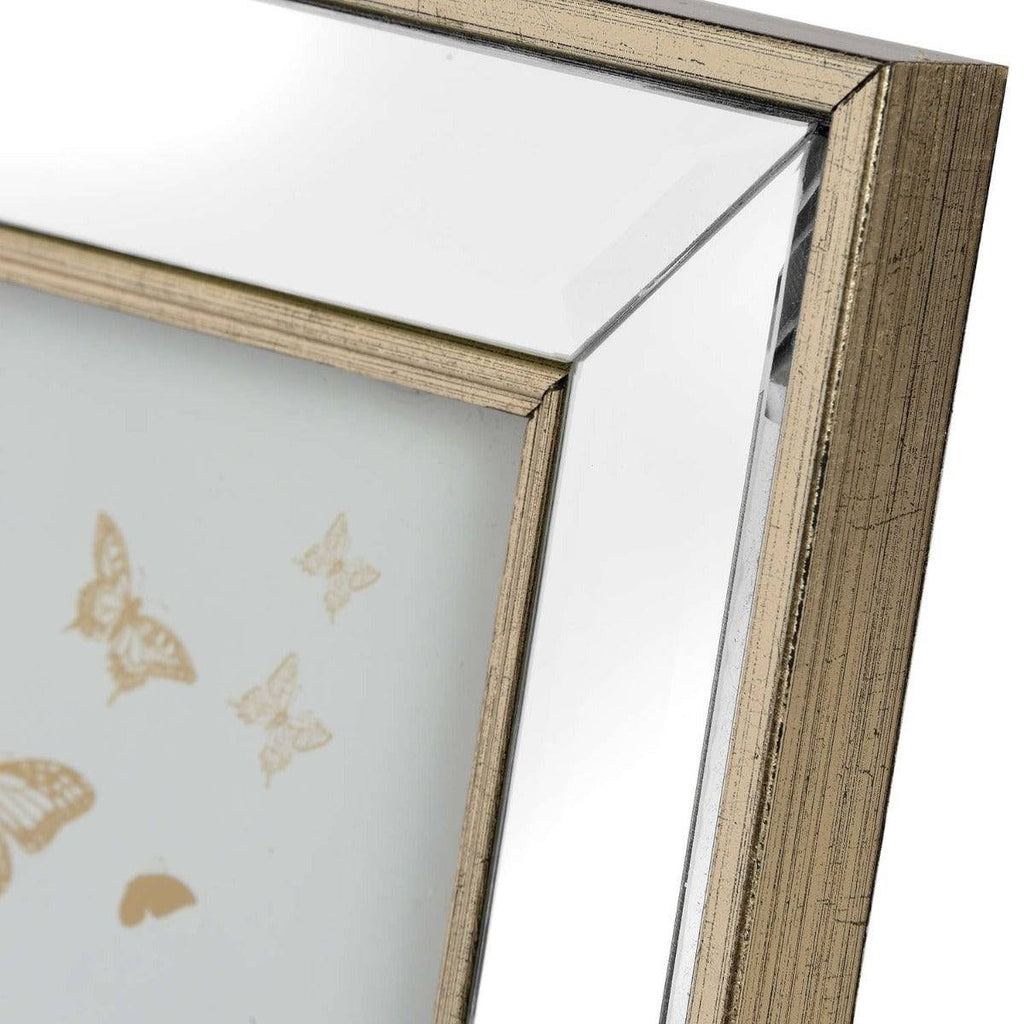 Small Rectangle Mirror Bordered Photo Frame 4x6 - Price Crash Furniture