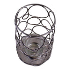 Small Silver Metal Abstract Design Candle Holder - Price Crash Furniture