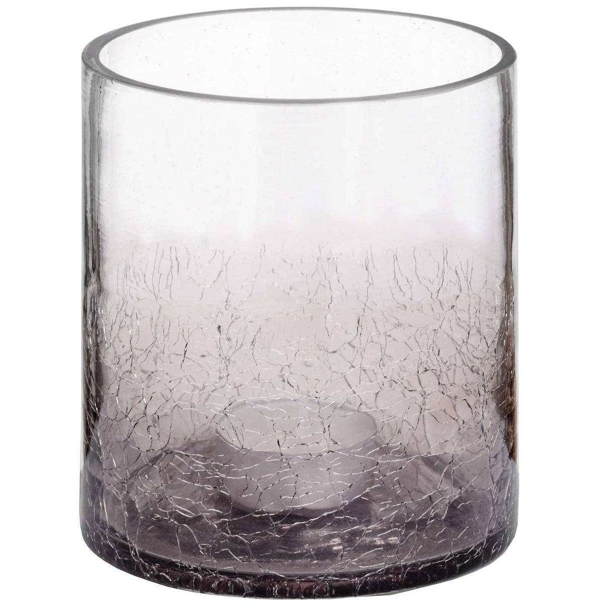 Small Smoked Crackle Effect Candle Holder - Price Crash Furniture