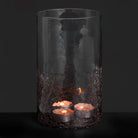 Small Smoked Crackle Effect Candle Holder - Price Crash Furniture