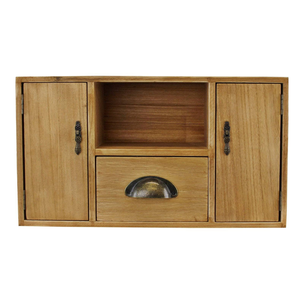 Small Wooden Cabinet with Cupboards, Drawer and Shelf - Price Crash Furniture