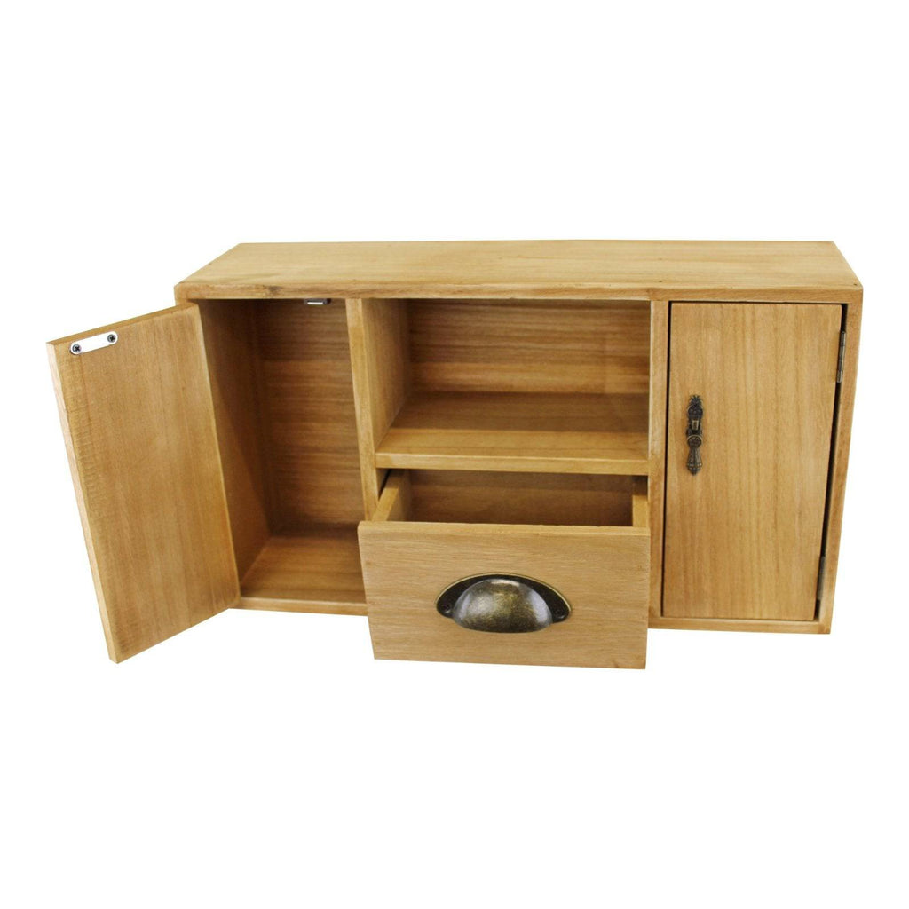 Small Wooden Cabinet with Cupboards, Drawer and Shelf - Price Crash Furniture