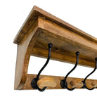 Solid Mango Wood Coat Hook With 5 Hooks 71cm - Price Crash Furniture