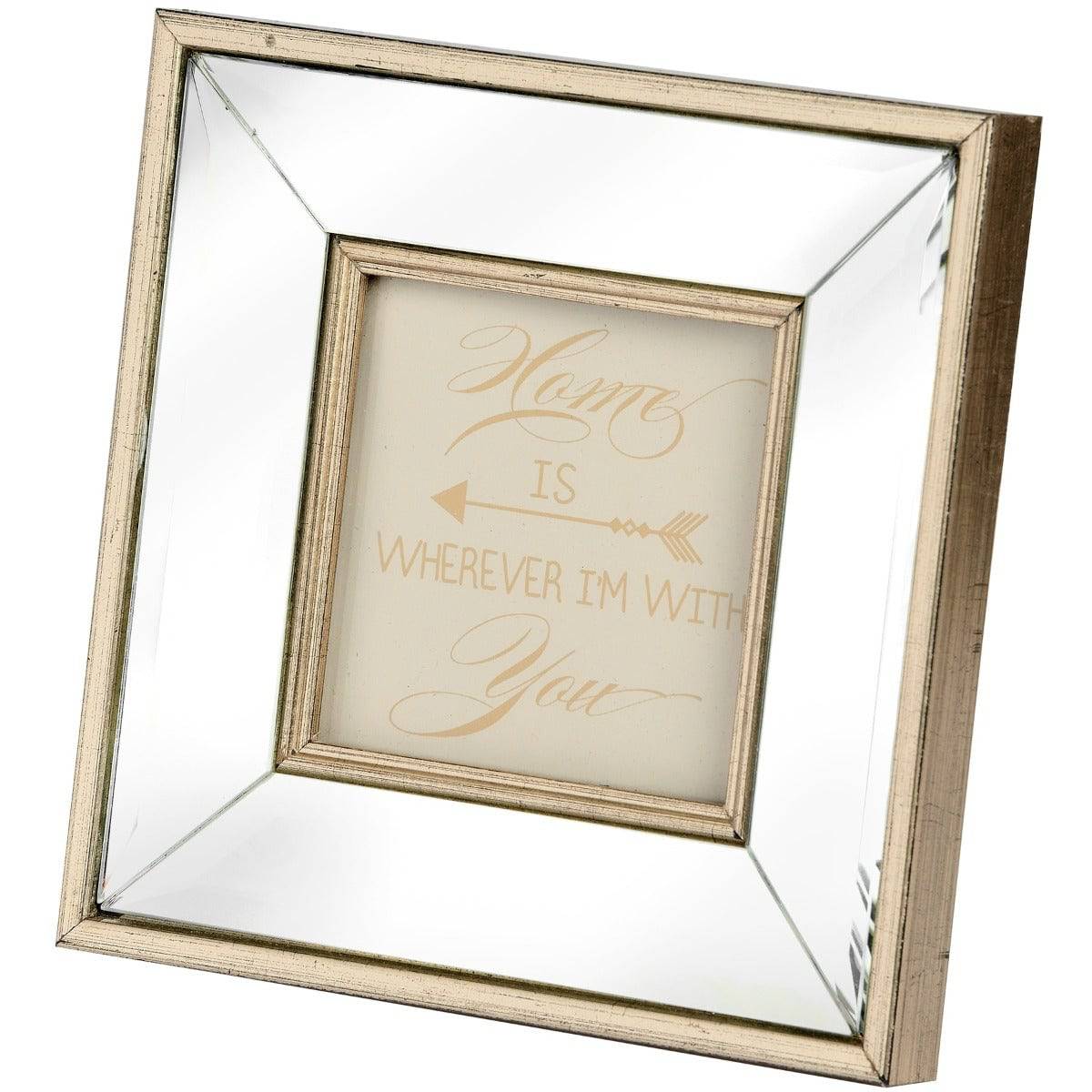 Square Mirror Bordered Photo Frame 4x4 - Price Crash Furniture